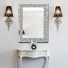 QMDECOR Crystal Crush Diamond Rectangle Silver Mirror for Wall Decoration