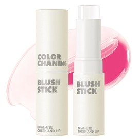 Erinde Color Changing Blush Stick for Cheeks Makeup, Clear Blush pH Temperature Changing Pink Face Blush, Lightweight Dewy Finish Multi-Stick Lips & Cheek Tint, Dewy Finish Natural Pink Cream Blusher