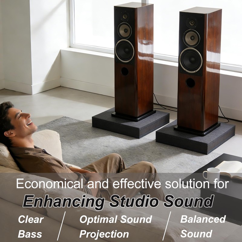 2-Pack Studio Monitor Speaker Noise Isolation Pads 3-Layer Acoustic Stand