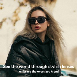 Dollger Trendy Sunglasses for Women Men Y2k Vintage Fashion Shades 90s Oversized Square Frame, Black Frame Black Lens, Large