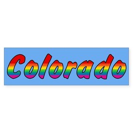 CafePress Rainbow Colorado Text Sticker (Bumper 50 pk)