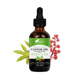 Jamaican Black Castor Oil 60ml/2Oz- 100% Pure, Cold-Pressed and Natural, For Hair, Lashes, Nails, Brows, Skin by Oreola Naturals.