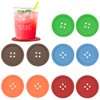 Creativee 10Pcs Silicone Drink Coaster,Colorful Round Button Shaped Cup Cushion