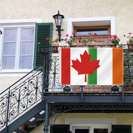 3×5 FT Canada Ireland Combo Flag,Large Canadian Irish Decor,Double Side Digital Printed 150D Polyester Banner With Canvas Header Brass Grommet For Outdoor Indoor Parade Car