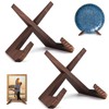 XKDOUS 2 Pack Plate Stand for Display, 6.5 Inch Wood