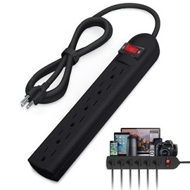 Multicontacto, 110V 10A 6 Tomas Multicontacto Pared con 1m Extension Electrica, Multicontacto Regleta Inteligente con Protector de Sobretensin,...    