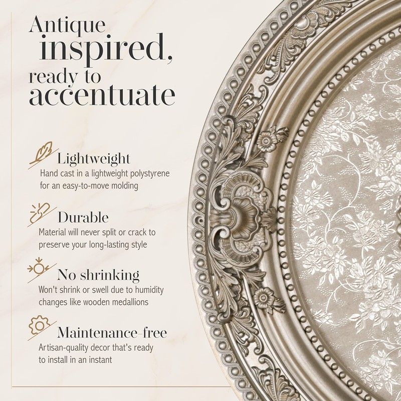 AFD Home Petite Round Chandelier Ceiling Medallion or Fan Medallion,