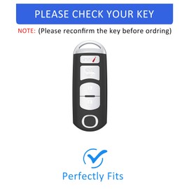 Flensent Key Fob Cover with Keychain for Mazda CX-5 CX-7 CX-9 3 6 MX-5 Miata (Pink)