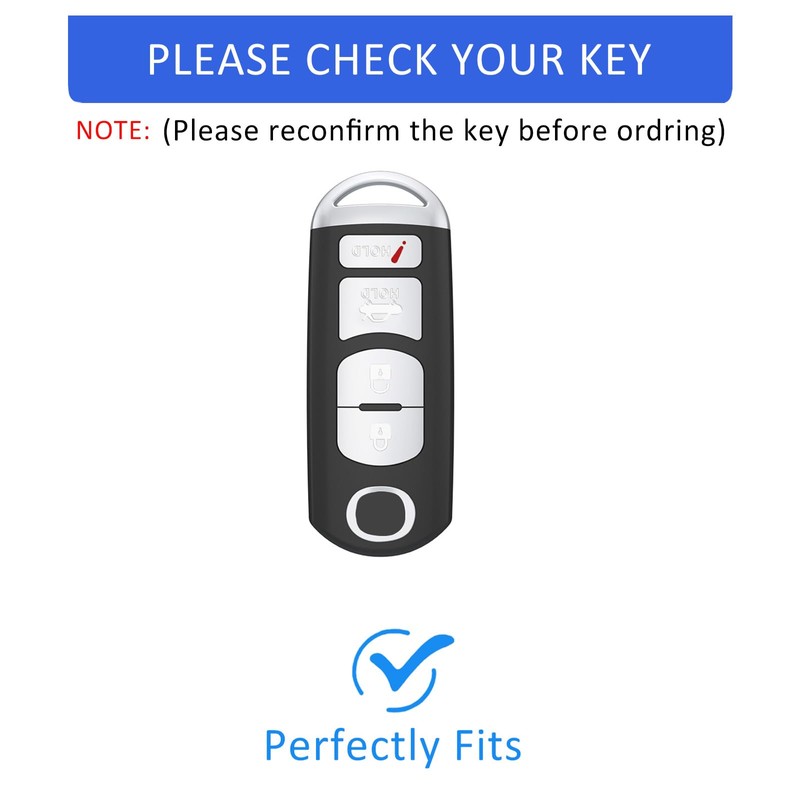 Flensent Key Fob Cover with Keychain for Mazda CX-5 CX-7