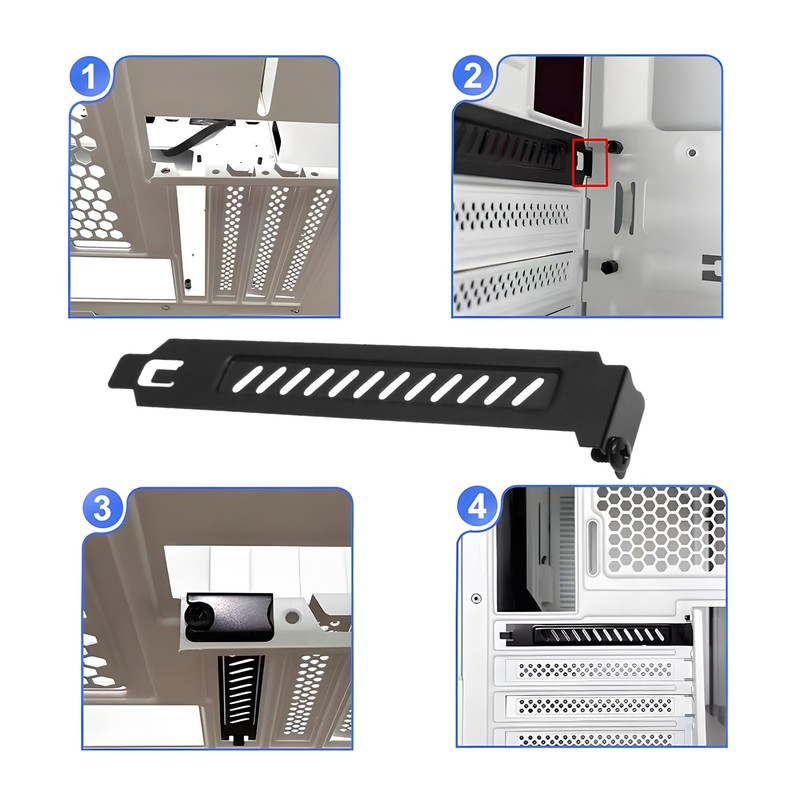 Micro Traders 5pcs Alloy Steel PCI Slot Cover Bracket Full