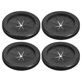 sourcing map 4Pcs Rubber Grommets 2-1/16"(52mm) ID 2-3/8"(60mm) Drill Hole Double Sided Firewall Hole Plugs Round Electrical Wiring Gasket, Black
