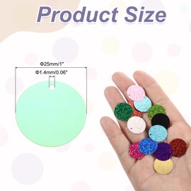 MECCANIXITY 100 Pcs Flat Round Sequins 25mm/1 Inch Loose Paillettes Craft Sewing Sequins with Single Side Hole for DIY Embroidery Clothing Jewelry Making, AB Light Green