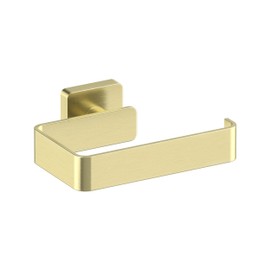 KIBI Blaze Toilet Paper Holder – Wall Mounted Solid Brass Bathroom Tissue Holder, Modern Square Design, Rust-Resistant Heavy-Duty Toilet Roll Holder for Contemporary Bathrooms (Brushed Gold, KBA1602)