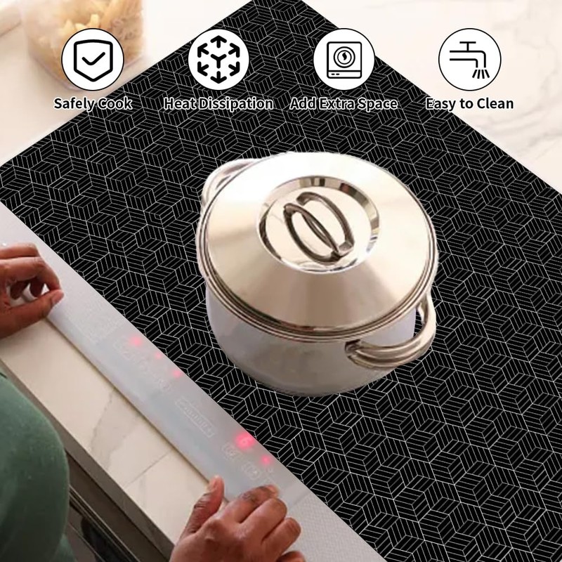 Preshwous Large Induction Cooktop Protector Mat, 78 x 52 x