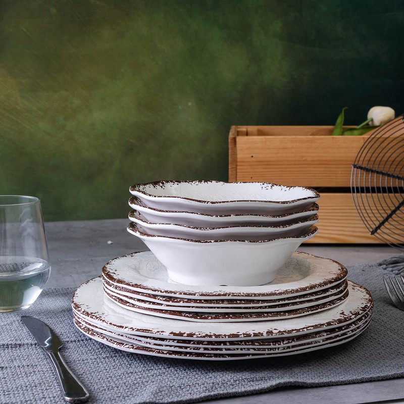 LEHAHA Melamine Bowls Set, 100% Melamine 24 OZ Salad/Soup/Pasta/Cereal Bowls