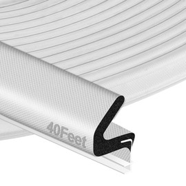 [Upgraded] 40FT V-Shaped Weather Stripping Door Seal Strip Foam PVC Flange for Doors Windows Large Gap, Easy to Cut,White by Cenipar