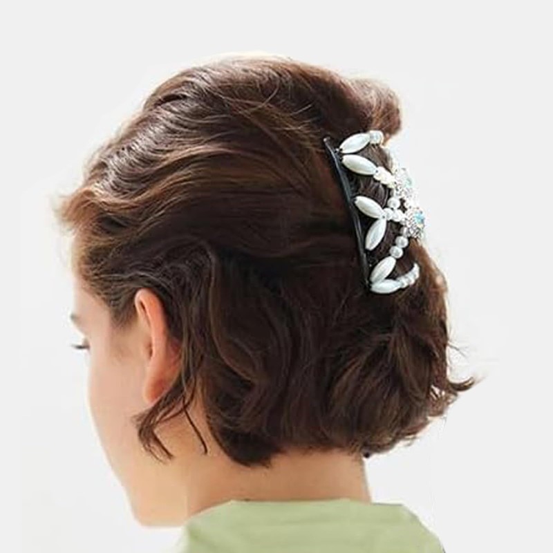 4Pcs Useful Magic Beads Hair Comb Fashionable Double Side Combs