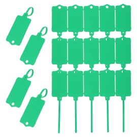 PATIKIL 150Pcs Blank Waterproof Plastic Tags, Label Seal Shipping Tags Key Storage Marker Ties Hang Tags Reusable Writable with Zip Tie for Labeling Luggage, Green 2.48 x 1.46 Inch