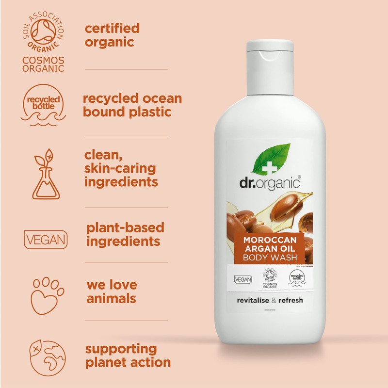 Dr. Organic Argan Body Wash, 250 ml, 1er Pack (1