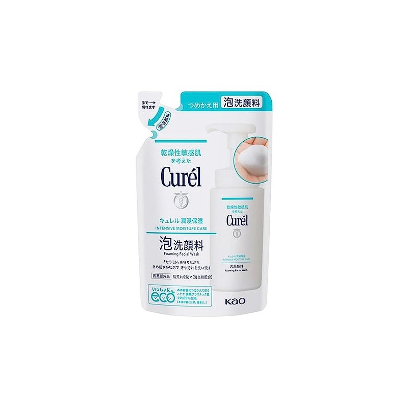 Curel Foaming Facial Cleanser, Refill 4.1 fl oz (130 ml)