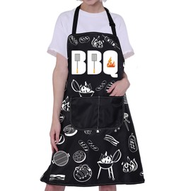 ENSIANTH Funny Grilling Aprons BBQ Apron for Women Men Grill Apron Grill Master Apron Gifts BBQ Lover Gift Kitchens Apron with Pockets (Grilling Aprons)