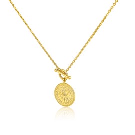 Mary & Jules Women's 925 Sterling Silver Necklace with Sun Pendant, Recycled Silver Sun Chain, Length 45 cm, Silver Chain for Women and Girls, Sterling Silver