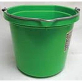 Fortiflex Flat Back Feed Bucket for Dogs/Cats and Small Animals, 20-Quart, Mango Green