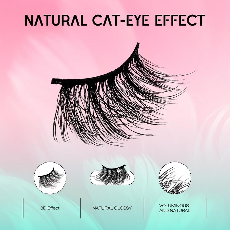 Half Lashes Natural Look Cat Eye Half False Eyelashes Accent