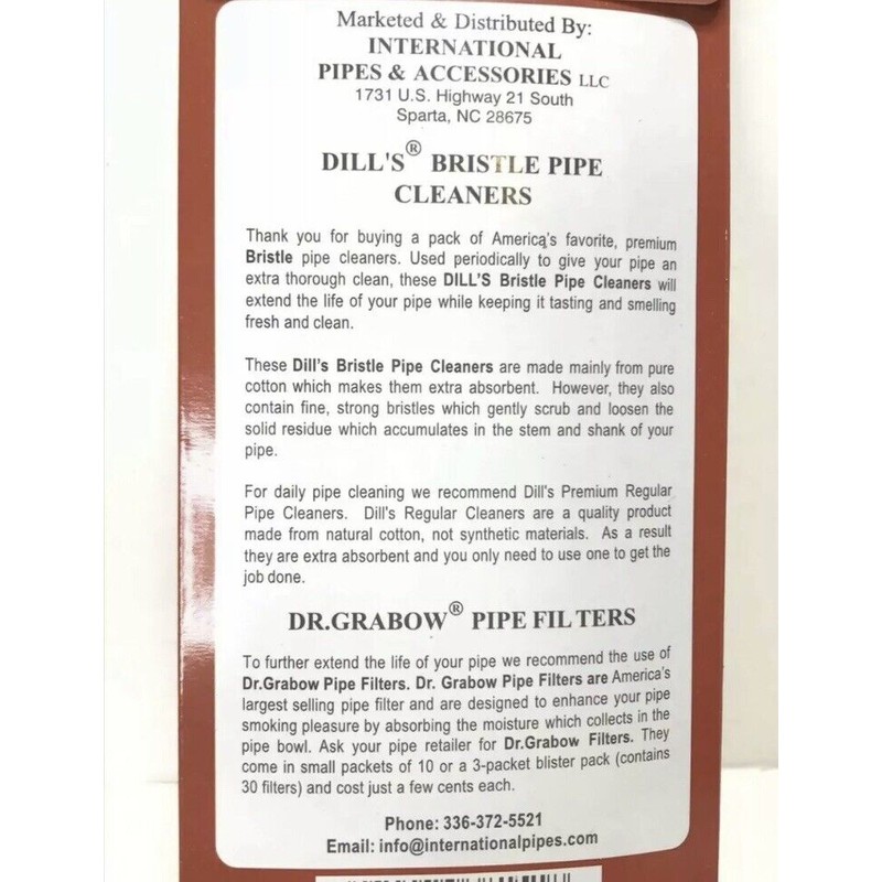 Dr. Grabow 2 Pack Dills Bristle Cotton Pipe Cleaners 32ct