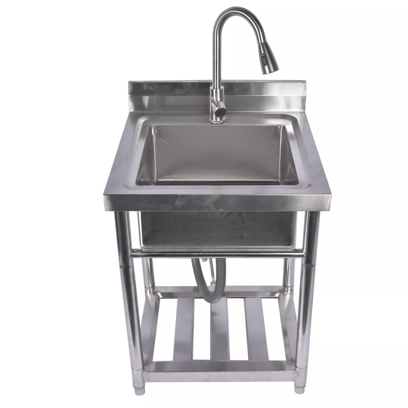 OE Quality 23.6”Inch Free Standing Single Bowl Kitchen Sink w/