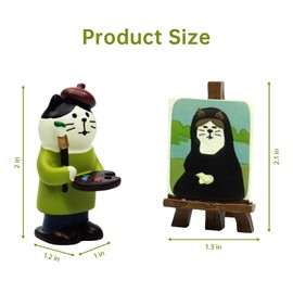 RAQWI Cute Mini Cat Figurine Resin Cat for Office, Home Decoration Perfect Cute Cat Gift for Cat Lovers