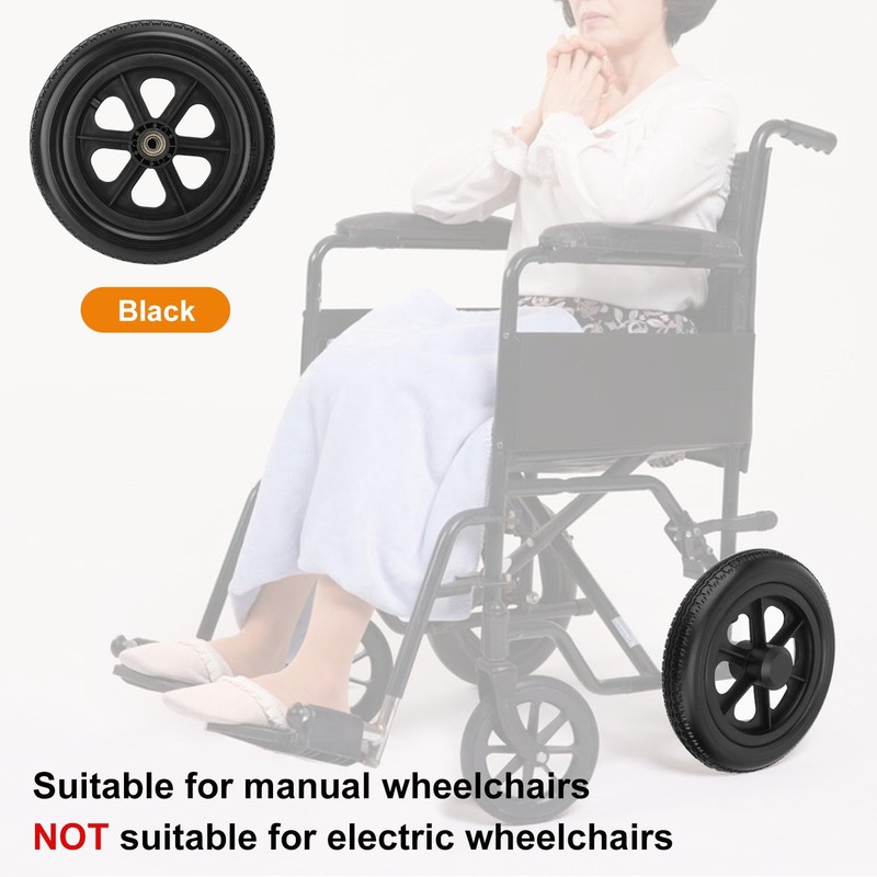 IHDYPPEW Premium Caster Wheel (2-pack) – 12 Inch Wheelchair Wheel,