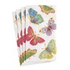 Caspari Jeweled Butterflies Guest Towel, Multicolor