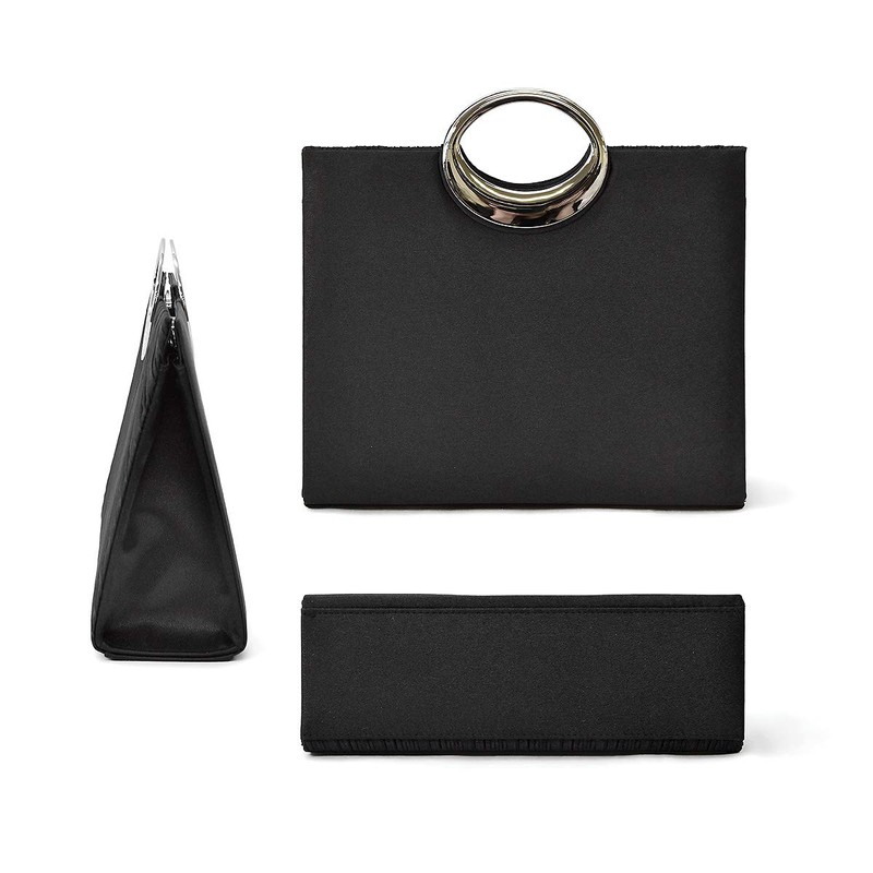 Plex 2-Way Rhinestone Handle, Pleated Design, Party Bag, Large, Wedding,