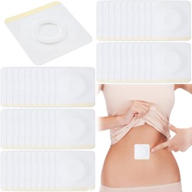 Joez Wonderful 50 Pcs Disposable Castor Oil Pack Wrap, Highly Absorbent Belly Button Patches, Self-Adhesive Castor Oil Pads, Organic Cotton Wraps Pack Covers (White)