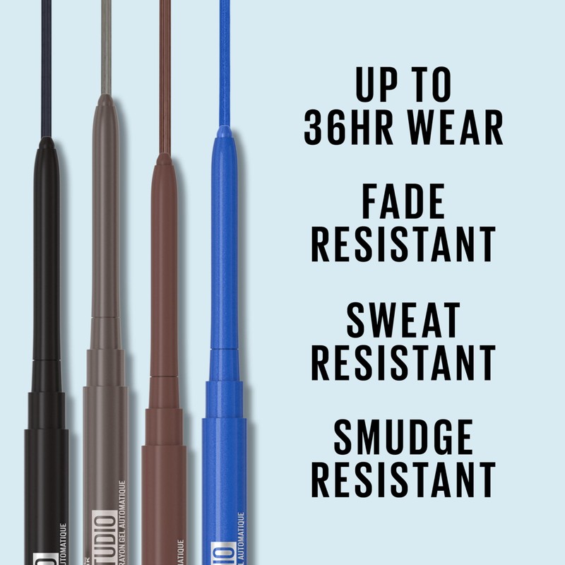 MAYBELLINE Tattoo Studio Automatic Gel Pencil Waterproof Eyeliner, Blendable, Smudge