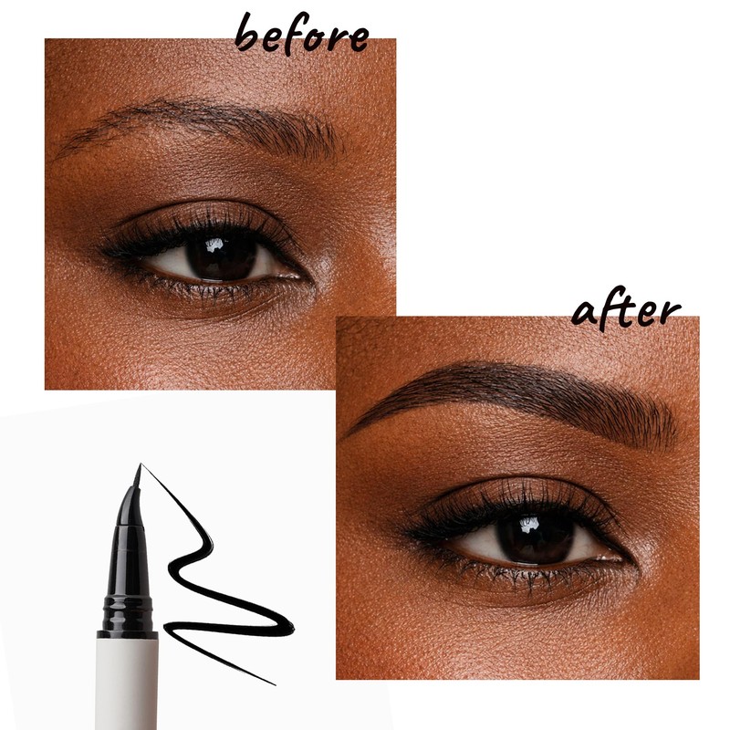 Curved Tip Brown Liquid Eyeliner Pen for Light Hair (Mocha