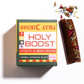 Cosmic Atma Herbal Smoking Blend – Holy Boost for Energy & Brain Power | Herbal Tea Loose Leaf & Smokable Herbs – 14gm/0.5oz