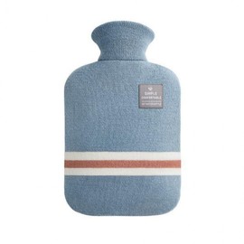 Knit cover, portable hot water pack, compress bag, thermal water bag Large capacity 2000ml sky blue 2ea