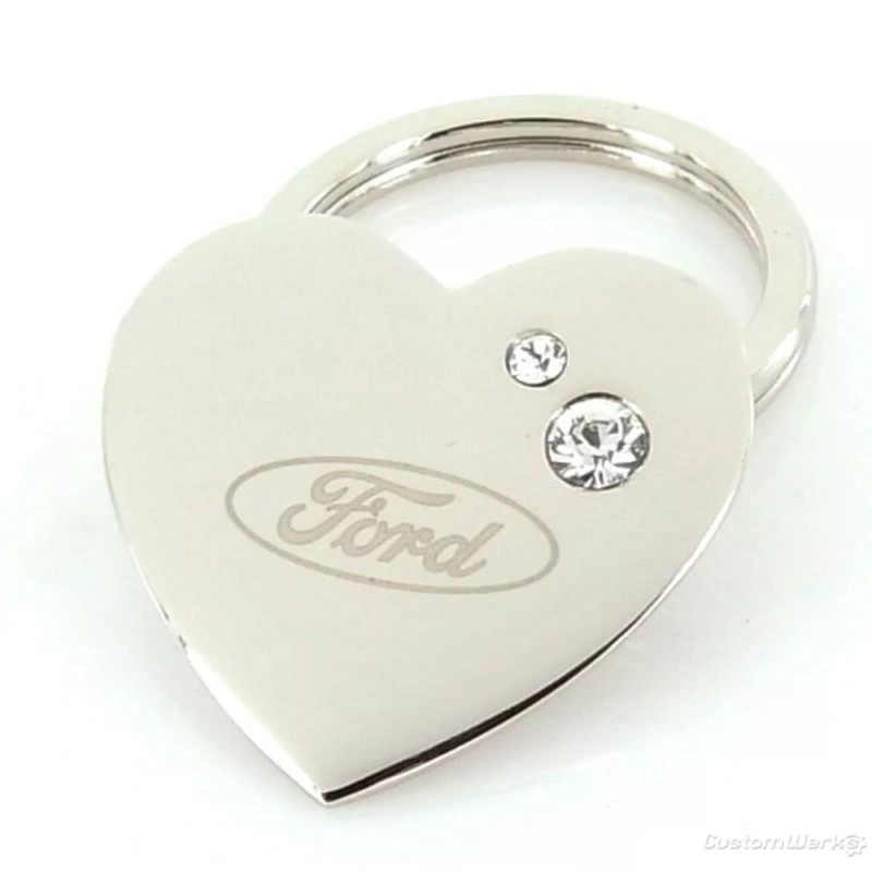 Ford Heart Shape Keychain (Chrome)