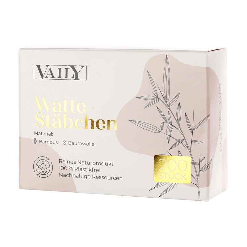Vaily Bamboo Cotton Buds Pack of 1200 - Sustainable Cleaning