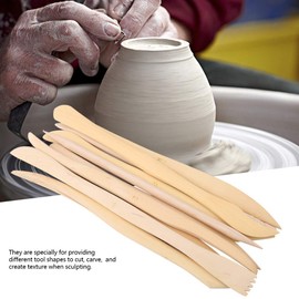 Joyzan Wooden Clay Tool, DIY Modeling Sculpting Tools Kits Pottery Play Dough Modeling Tools for Beginners Professionals Kids Pottery Sculpture 10pcs