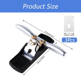 Hand Wood Plane, Portable Small Wood Planer for Doors with 3 Extra Blades, Block Planes for Wood, 40mm Width & 2mm Cutting Depth, for Woodworking Home Door Furniture
