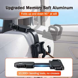 OATSBASF Adjustable Car Seat Headrest Hook, Folding Storage Headrest Hanger, Car Seat Holder Organizer for Purses, Bags, Cloths, Car Water Bottle Hooks Car Seat Assecories-1 Pack