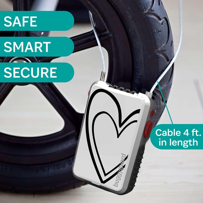Buggyguard Anti-Theft Retractable Stroller Lock, One Heart