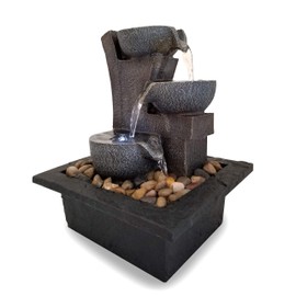 Danner Manufacturing, Inc., Aura Meditation Fountain with 3 Tiered LED Waterfall, Pack of 1, 03801