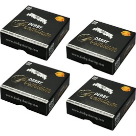 Derby Premium Single Edge Razor Blades, Razor Blades, Single Edge, Ultra Sharp, Chromium - Ceramic - Platinum - Tungsten and Polymer Coated Edges (4)