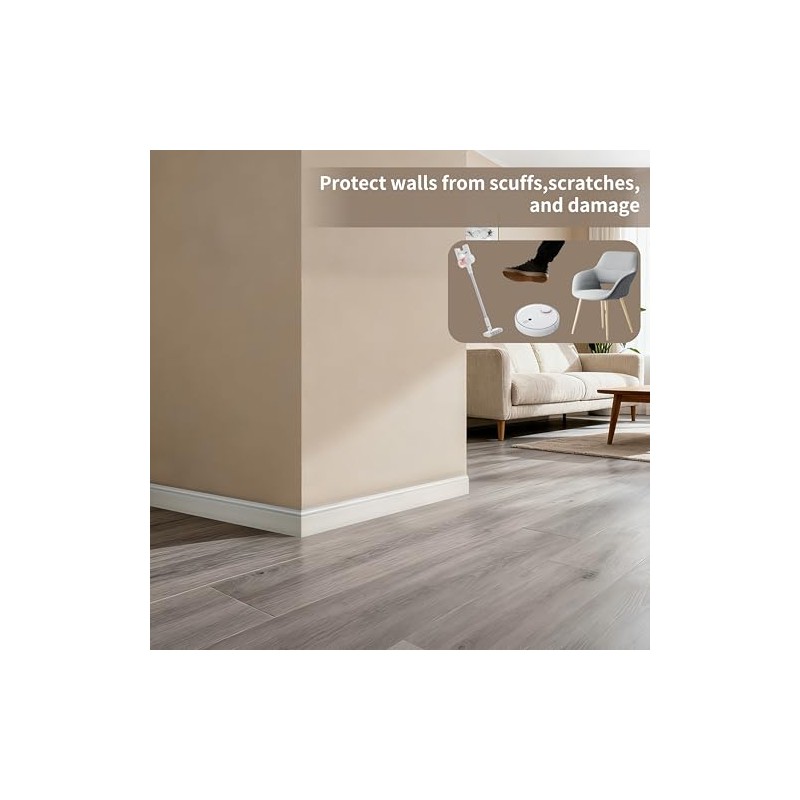 8 Pcs Wall Baseboard Molding Trim 47.2 x 3.15 in,