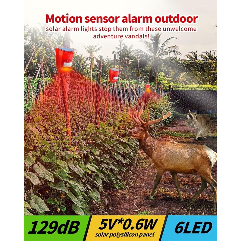 ChunHee Solar Outdoor Motion Sensor Alarm 4 Working Mode Motion