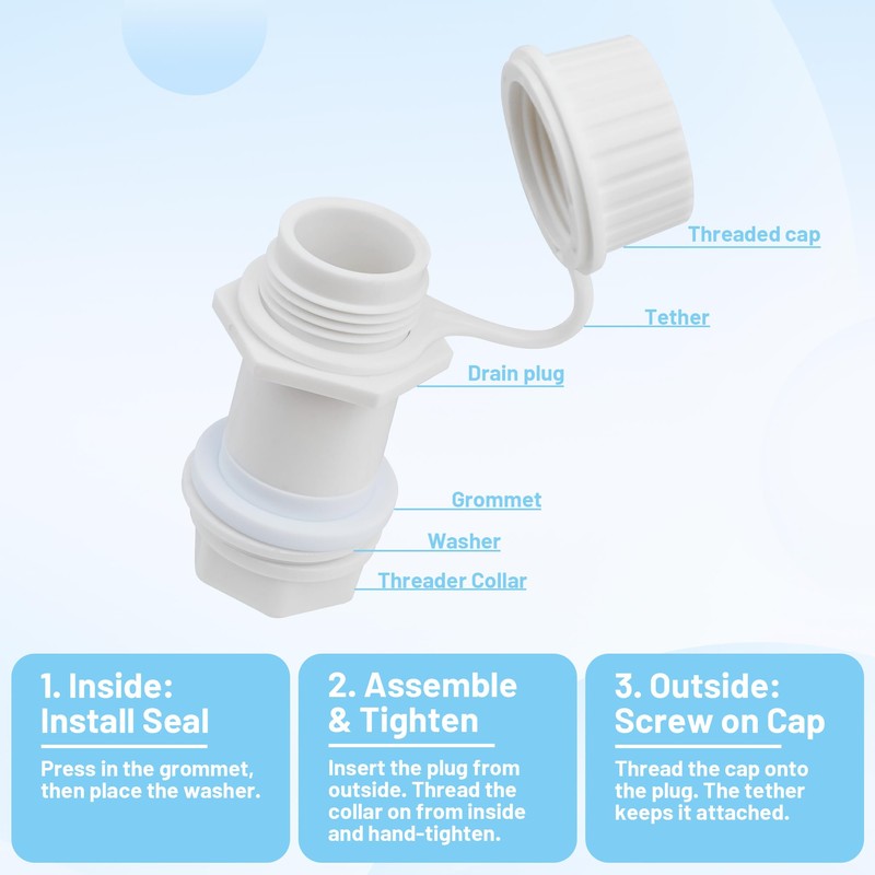 Omoojee Cooler Drain Plug Replacement Kit Compatible with Igloo 50–165